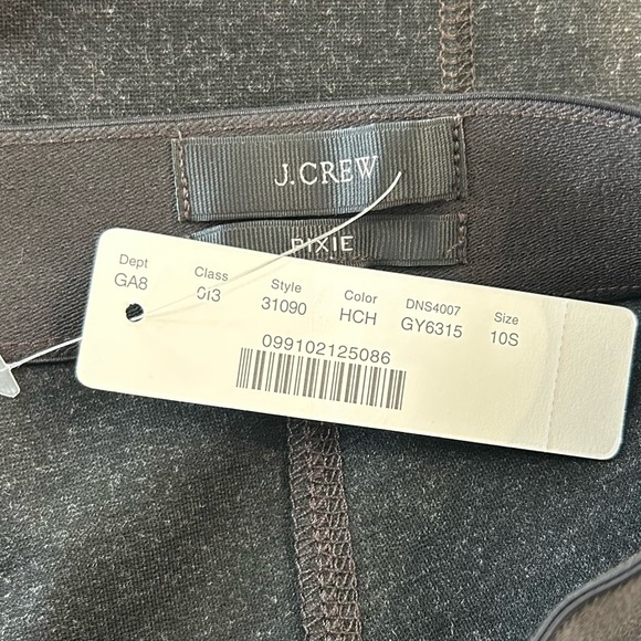 J. Crew Pixie Pants 10S Skinny Dark Gray Black Knit High Rise Zip Back Seam NWT - Picture 12 of 15